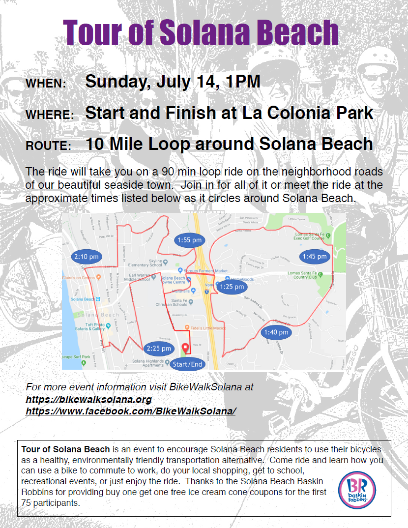 Tour of Solana Beach Community Bike Ride